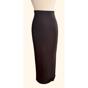 VOL. 1 Women Small Black Bodycon Stretchy With Back Slit Slip On Maxi Skirt